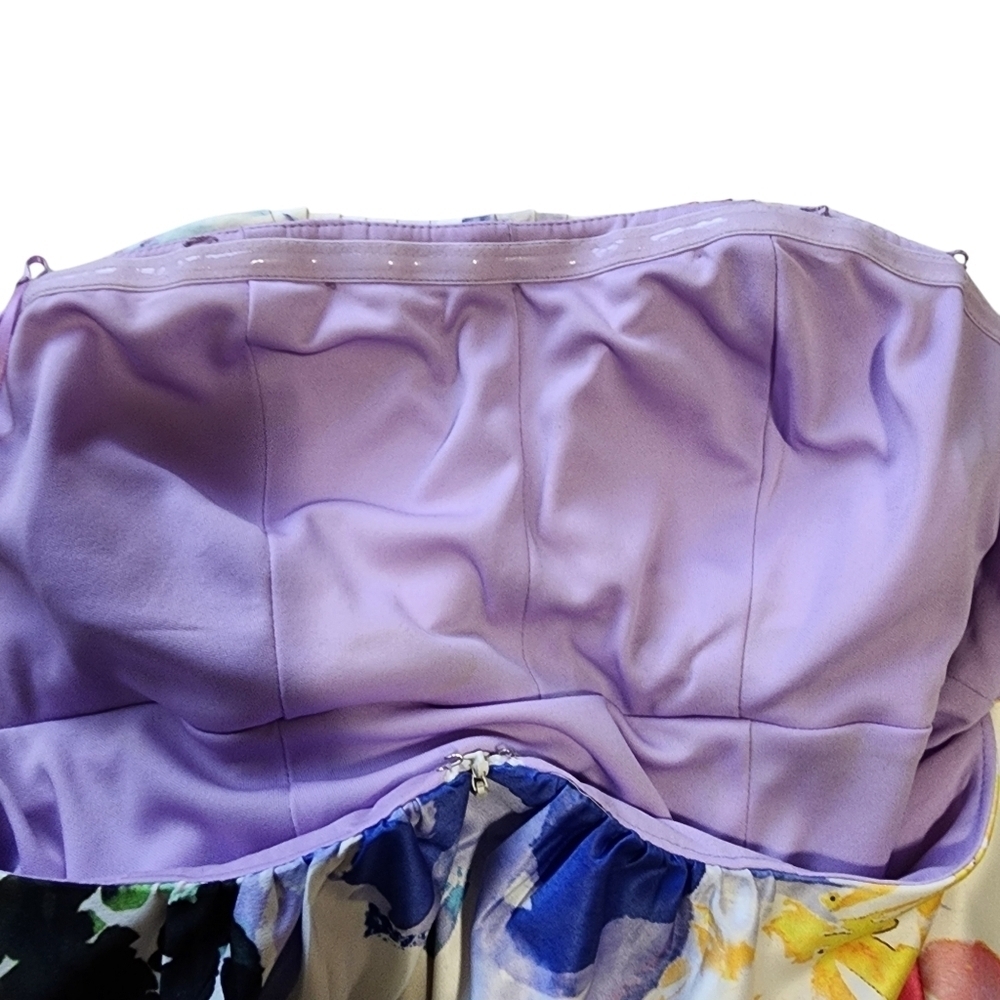 Nicole Miller Sleeveless Mini Lined Floral Watercolor Dress - 10 - Picture 8 of 13